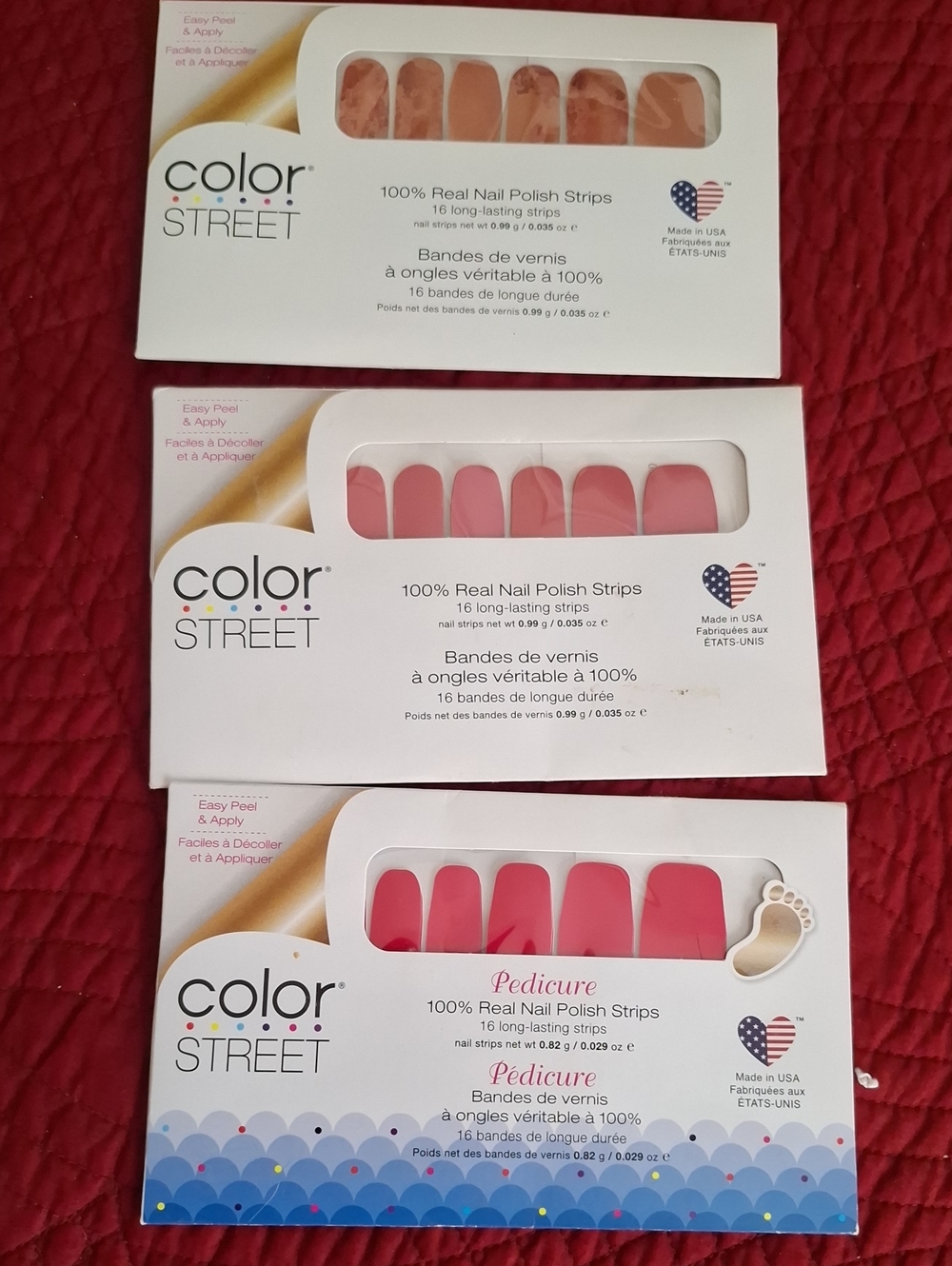 Color Street Pink Nail Polish Strips - 3-Pack